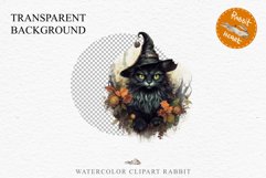 Halloween Wizard Kitten Witch Black Cats Clipart PNG Spooky Fairy Tale Art Image Watercolor witch magic Print illustration sublimation creepy printable digital watercolor cute halloween witch cat kitty pumpkin clipart, spooky sublimation nursery, Creepy a