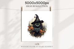 Halloween Wizard Kitten Witch Black Cats Clipart PNG Spooky Fairy Tale Art Image Watercolor witch magic Print illustration sublimation creepy printable digital watercolor cute halloween witch cat kitty pumpkin clipart, spooky sublimation nursery, Creepy a