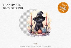 Halloween Wizard Kitten Witch Black Cats Clipart PNG Spooky Fairy Tale Art Image Watercolor witch magic Print illustration sublimation creepy printable digital watercolor cute halloween kitten kitty pumpkin clipart, spooky sublimation nursery, Creepy Wit 