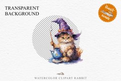 Halloween Wizard Kitten Witch Black Cats Clipart PNG Spooky Fairy Tale Art Image Watercolor witch magic Print illustration sublimation creepy printable digital watercolor cute halloween kitten kitty pumpkin clipart, spooky sublimation nursery, Creepy Witc