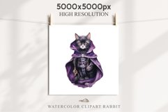 Halloween Wizard Kitten Witch Black Cats Clipart PNG Spooky Fairy Tale Art Image Watercolor witch magic Print illustration sublimation creepy printable digital watercolor cute halloween kitten kitty pumpkin clipart, spooky sublimation nursery, Creepy Wit 