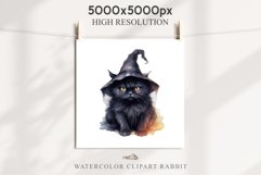 Halloween Wizard Kitten Witch Black Cats Clipart PNG Spooky Fairy Tale Art Image Watercolor witch magic Print illustration sublimation creepy printable digital watercolor cute halloween kitten kitty pumpkin clipart, spooky sublimation nursery, Creepy Witc