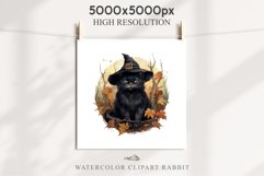 Halloween Wizard Kitten Witch Black Cats Clipart PNG Spooky Fairy Tale Art Image Watercolor witch magic Print illustration sublimation creepy printable digital watercolor cute halloween witch cat kitty pumpkin clipart, spooky sublimation nursery, Creepy 