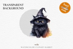 Halloween Wizard Kitten Witch Black Cats Clipart PNG Spooky Fairy Tale Art Image Watercolor witch magic Print illustration sublimation creepy printable digital watercolor cute halloween kitten kitty pumpkin clipart, spooky sublimation nursery, Creepy Witc