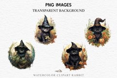 watercolor cute halloween witch cat kitty pumpkin clipart, spooky sublimation nursery, Creepy Halloween Wizard Kitten Witch Black Cats Clipart PNG Spooky Fairy Tale Art Image Watercolor witch magic Print illustration sublimation creepy printable digital