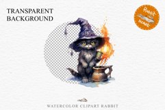Halloween Wizard Kitten Witch Black Cats Clipart PNG Spooky Fairy Tale Art Image Watercolor witch magic Print illustration sublimation creepy printable digital watercolor cute halloween kitten kitty pumpkin clipart, spooky sublimation nursery, Creepy Witc