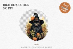 watercolor cute halloween witch cat kitty pumpkin clipart, spooky sublimation nursery, Creepy Halloween Wizard Kitten Witch Black Cats Clipart PNG Spooky Fairy Tale Art Image Watercolor witch magic Print illustration sublimation creepy printable digital