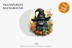 Halloween Wizard Kitten Witch Black Cats Clipart PNG Spooky Fairy Tale Art Image Watercolor witch magic Print illustration sublimation creepy printable digital watercolor cute halloween witch cat kitty pumpkin clipart, spooky sublimation nursery, Creepy 