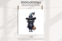 Halloween Wizard Kitten Witch Black Cats Clipart PNG Spooky Fairy Tale Art Image Watercolor witch magic Print illustration sublimation creepy printable digital watercolor cute halloween kitten kitty pumpkin clipart, spooky sublimation nursery, Creepy Witc