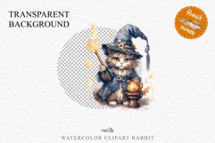 Halloween Wizard Kitten Witch Black Cats Clipart PNG Spooky Fairy Tale Art Image Watercolor witch magic Print illustration sublimation creepy printable digital watercolor cute halloween kitten kitty pumpkin clipart, spooky sublimation nursery, Creepy Witc