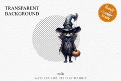 Halloween Wizard Kitten Witch Black Cats Clipart PNG Spooky Fairy Tale Art Image Watercolor witch magic Print illustration sublimation creepy printable digital watercolor cute halloween kitten kitty pumpkin clipart, spooky sublimation nursery, Creepy Witc