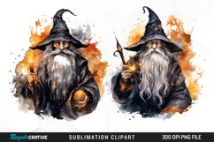 Halloween Wizards Watercolor Clipart Product Image 1