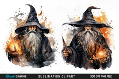 Halloween Wizards Watercolor Clipart Product Image 1