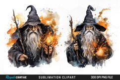 Halloween Wizards Watercolor Clipart Product Image 1