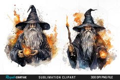 Halloween Wizards Watercolor Clipart Product Image 1