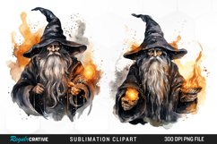 Halloween Wizards Watercolor Clipart Product Image 1