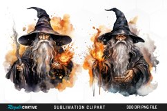 Halloween Wizards Watercolor Clipart Product Image 1