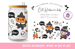 Halloween Characters Libbey glass wrap kawaii clipart Product Image 1