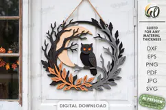 Halloween Wreaths Laser Cut. Door Sign. Wall Hanger SVG Product Image 3