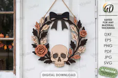 Halloween Wreaths Laser Cut. Door Sign. Wall Hanger SVG Product Image 2