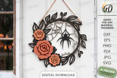 Halloween Wreaths Laser Cut. Door Sign. Wall Hanger SVG Product Image 3