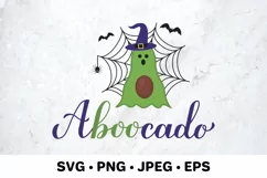 Aboocado a-boo-cado Funny Halloween pun quote. SVG cut file Product Image 1