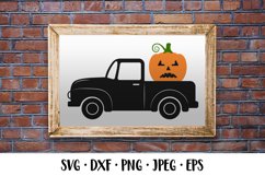 Halloween retro truck SVG. Halloween farmhouse sign. Product Image 2