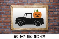 Halloween retro truck SVG. Halloween farmhouse sign. Product Image 2