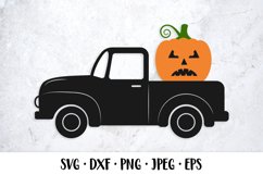Halloween retro truck SVG. Halloween farmhouse sign. Product Image 1