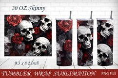 Halloween tumbler wrap, Skulls 20 oz tumbler sublimation Product Image 1
