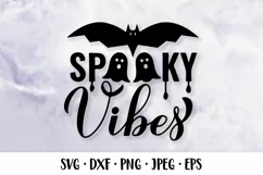 Spooky Vibes SVG. Funny Halloween quote shirt design Product Image 1