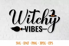 Witchy Vibes SVG. Funny Halloween quote shirt design Product Image 1