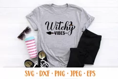 Witchy Vibes SVG. Funny Halloween quote shirt design Product Image 2
