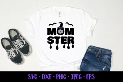 Momster SVG. Mom life quote. Funny Halloween shirt design Product Image 2