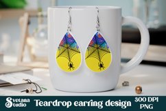 Halloween teardrop earring | Spider web earring sublimation