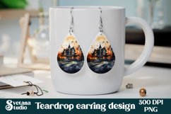 Teardrop earring sublimation | Halloween house earring PNG