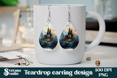 Teardrop earring sublimation | Halloween house earring