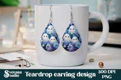 Halloween ghost teardrop earring sublimation
