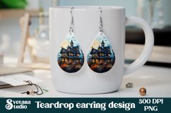 Halloween haunted house earring sublimation
