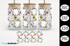 Halloween Ghost Wrap For 16 oz Can Glass SVG Product Image 1