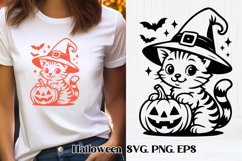 Scary Halloween cat SVG design | Halloween SVG Product Image 1