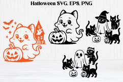 Scary Halloween cat SVG design | Halloween SVG Product Image 1