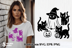 Scary Halloween cat SVG design | Halloween SVG Product Image 1