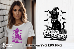 Scary Halloween cat SVG design | Halloween SVG Product Image 1