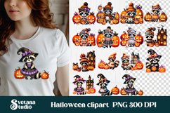 Halloween raccoon clipart bundle | Halloween sublimation PNG Product Image 1