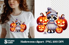 Halloween raccoon clipart | Halloween sublimation PNG Product Image 1