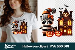 Halloween raccoon clipart | Halloween sublimation PNG Product Image 1
