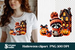 Halloween raccoon clipart | Halloween sublimation PNG Product Image 1