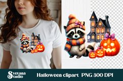 Halloween raccoon clipart bundle | Halloween sublimation PNG Product Image 7