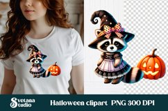 Halloween raccoon clipart | Halloween sublimation PNG Product Image 1